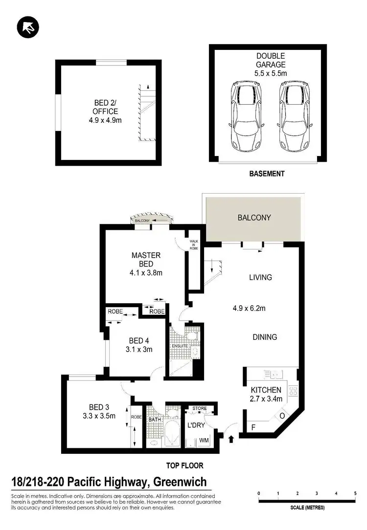 Floorplan of Homely apartment listing, 18/218 Pacific Highway, Greenwich NSW 2065