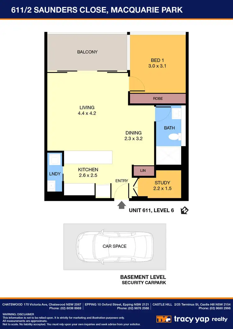 Floorplan of Homely apartment listing, 611/2 Saunders Close, Macquarie Park NSW 2113