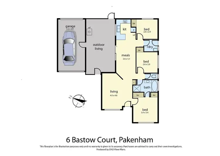 Floorplan of Homely house listing, 6 Bastow Close, Pakenham VIC 3810