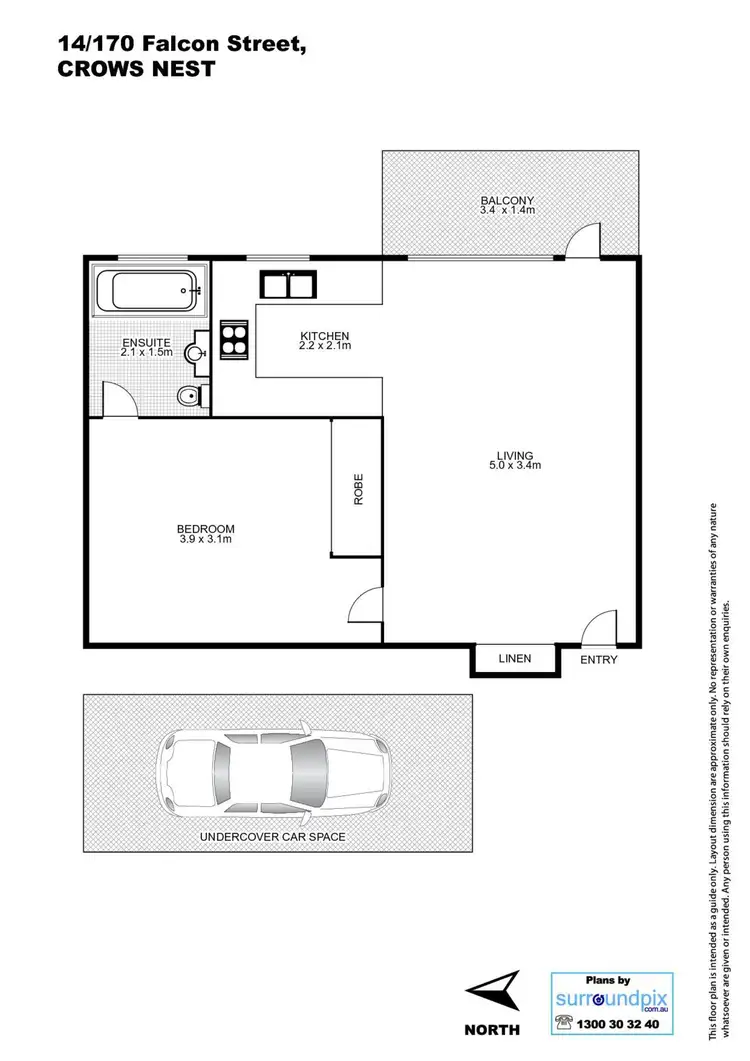Floorplan of Homely apartment listing, 14/170 Falcon Street, Crows Nest NSW 2065