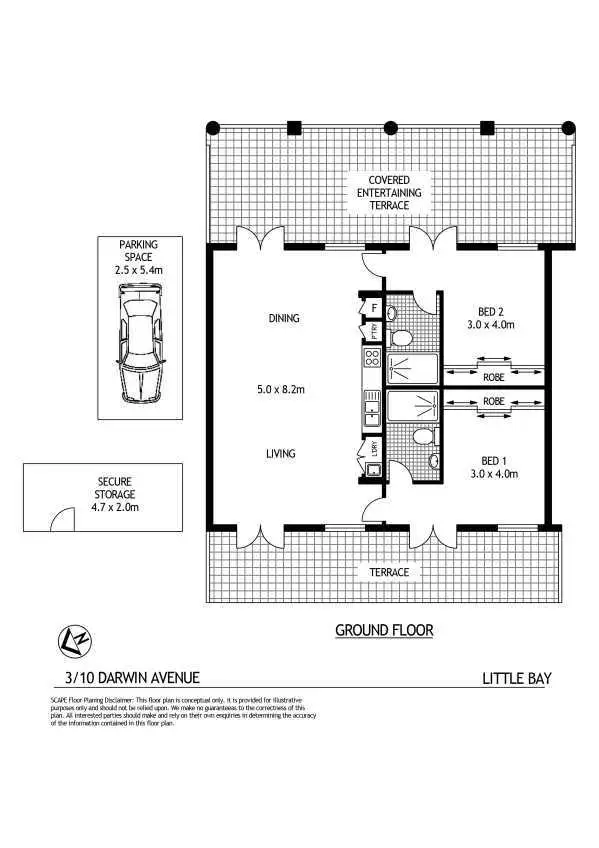 Floorplan of Homely apartment listing, 3/10 Darwin Avenue, Little Bay NSW 2036