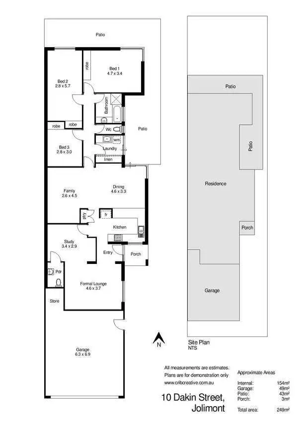Floorplan of Homely semi-detached listing, 10 Dakin Street, Jolimont WA 6014
