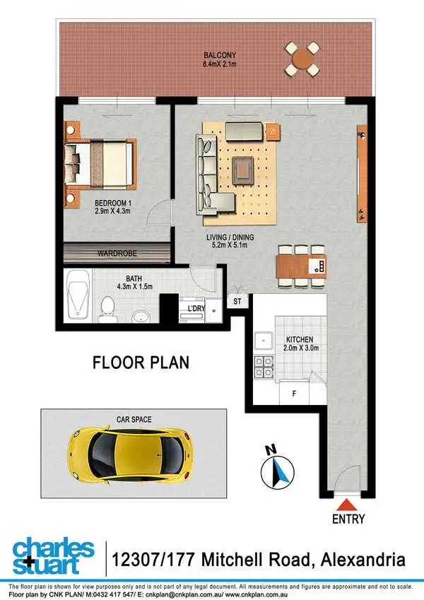 Floorplan of Homely apartment listing, 12307/177 Mitchell Road, Alexandria NSW 2015