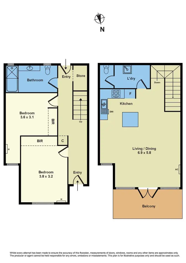 Floorplan of Homely townhouse listing, 3/21 Goulburn Street, Yarraville VIC 3013