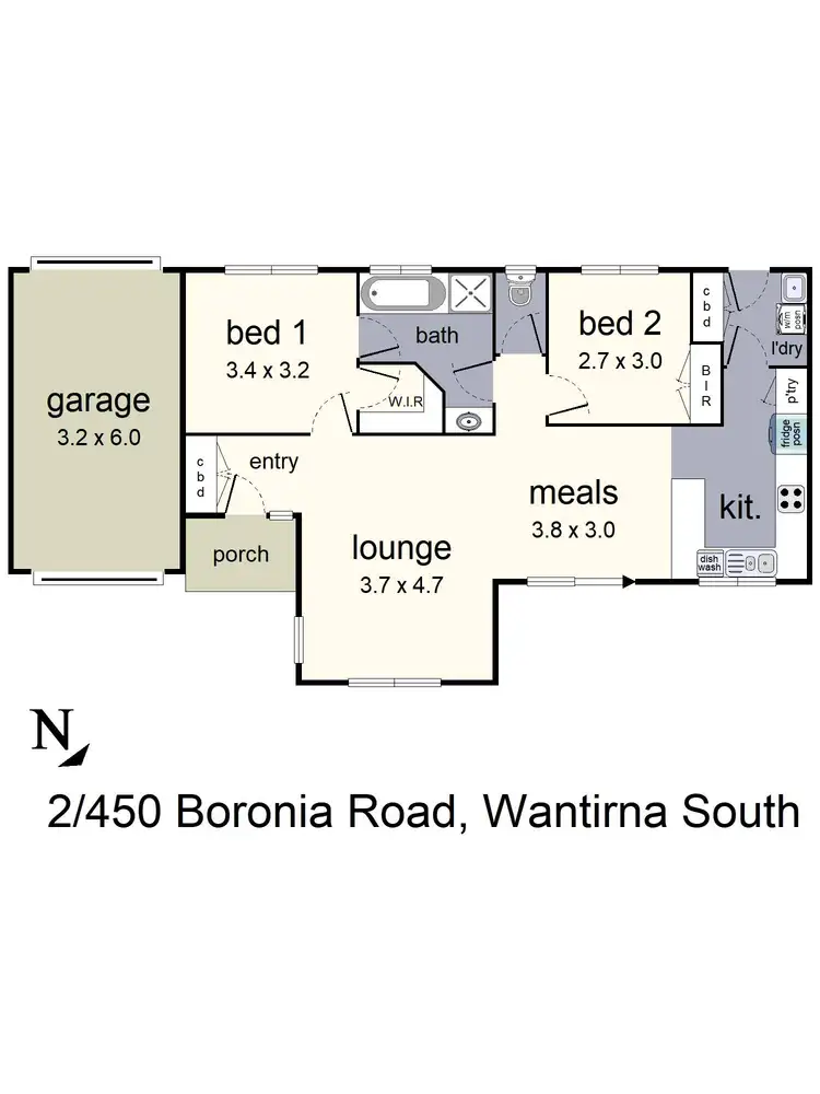Floorplan of Homely unit listing, 2/450 Boronia Road, Wantirna South VIC 3152