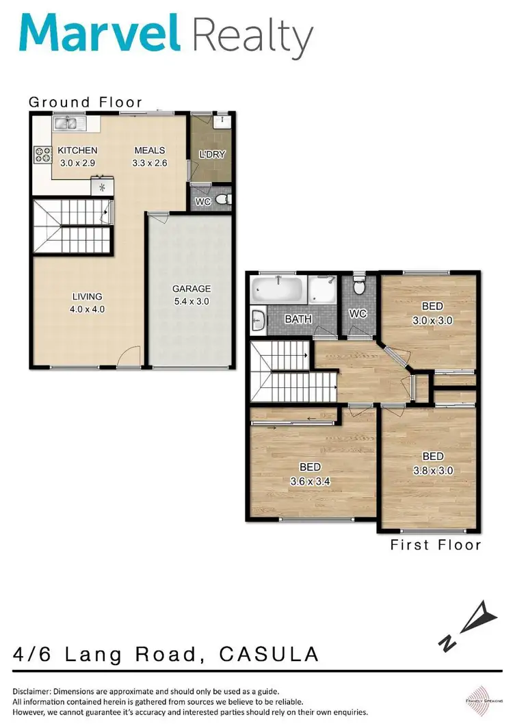 Floorplan of Homely townhouse listing, 4/6 Lang Road, Casula NSW 2170
