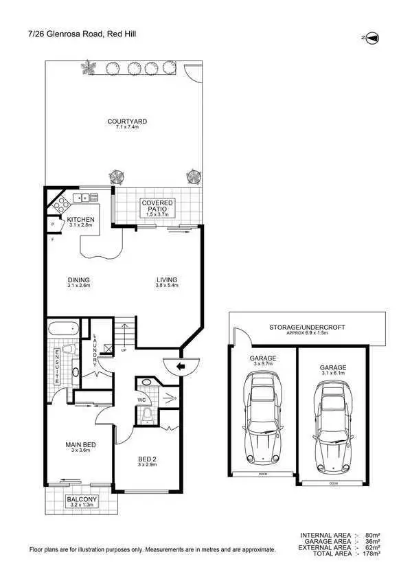 Floorplan of Homely townhouse listing, 7/26 Glenrosa Road, Red Hill QLD 4059