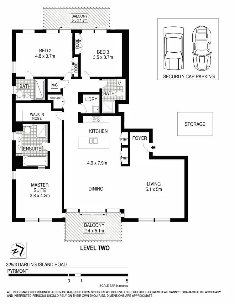 Floorplan of Homely apartment listing, 325/3 Darling Island Road, Pyrmont NSW 2009