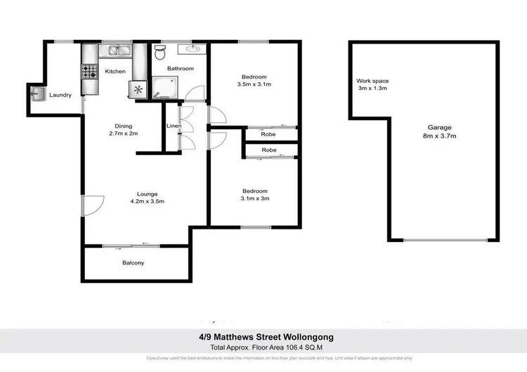 Floorplan of Homely unit listing, 4/9 Matthews Street, Wollongong NSW 2500