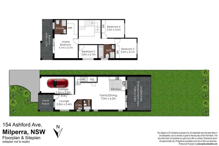 Floorplan of Homely semi-detached listing, 154 Ashford Avenue, Milperra NSW 2214