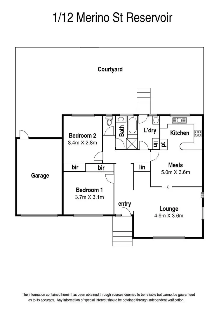 Floorplan of Homely unit listing, 1/12 Merino Street, Reservoir VIC 3073