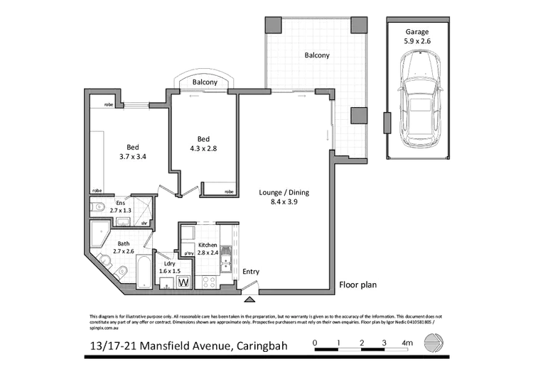 Floorplan of Homely apartment listing, 13/17-21 Mansfield Avenue, Caringbah NSW 2229