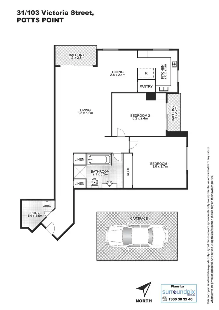 Floorplan of Homely apartment listing, 31/103 Victoria Street, Potts Point NSW 2011