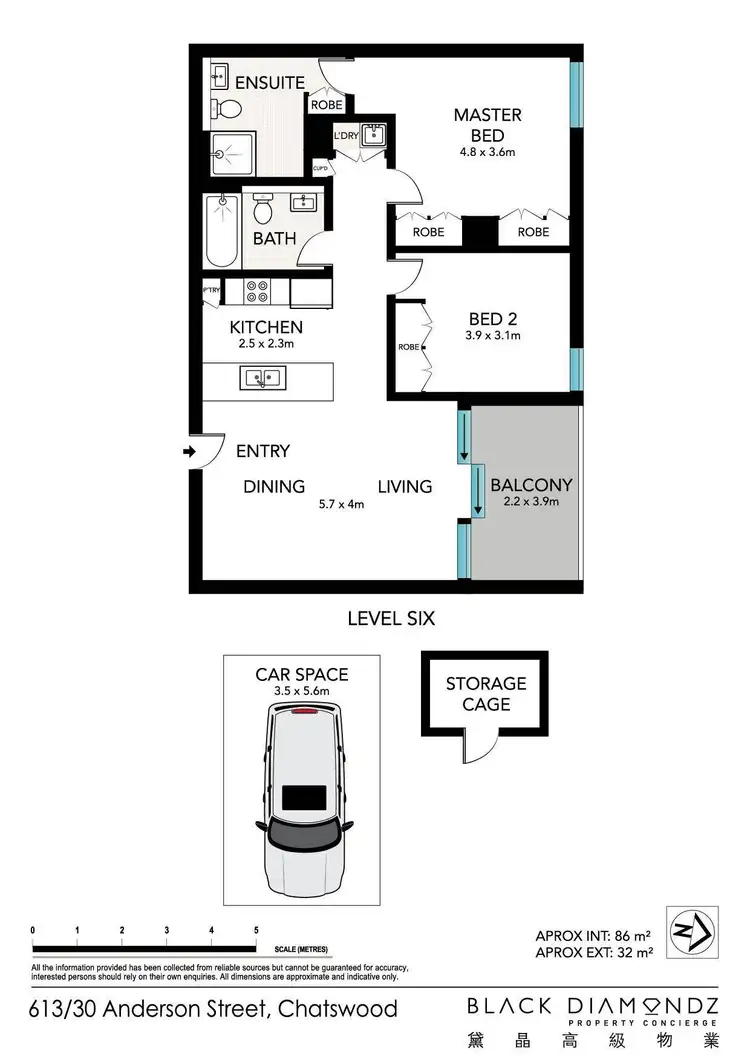Floorplan of Homely apartment listing, 613/30 Anderson Street, Chatswood NSW 2067