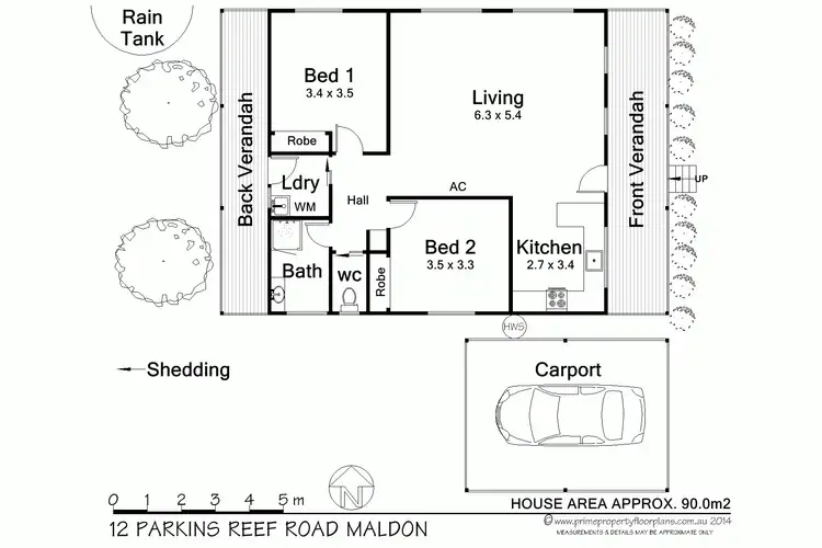 Floorplan of Homely house listing, 12 Parkins Reef Road, Maldon VIC 3463
