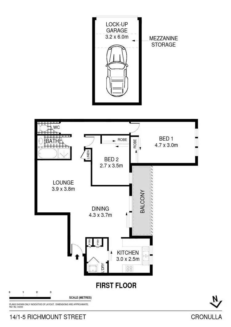 Floorplan of Homely apartment listing, 14/1 Richmount Street, Cronulla NSW 2230