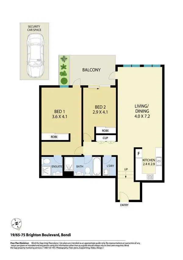 Floorplan of Homely apartment listing, 19/65-75 Brighton Boulevard, North Bondi NSW 2026