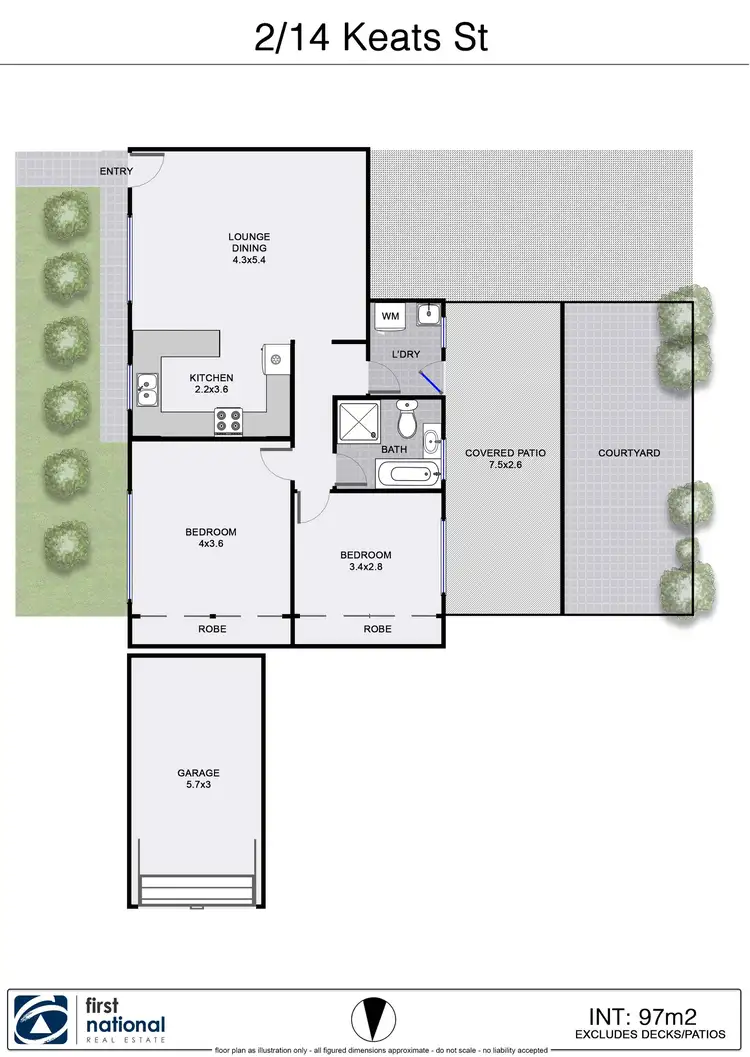 Floorplan of Homely unit listing, 2/14 Keats Street, Byron Bay NSW 2481