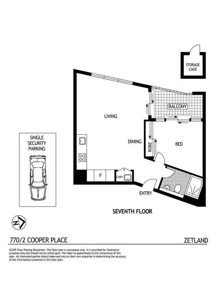Floorplan of Homely apartment listing, 770/2 Cooper Place, Zetland NSW 2017