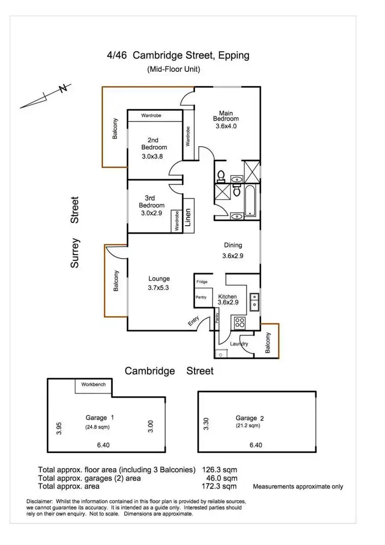 Floorplan of Homely apartment listing, 4/46 Cambridge Street, Epping NSW 2121