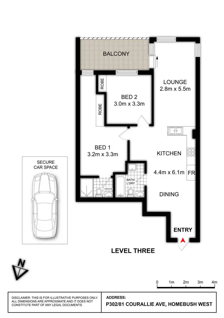 Floorplan of Homely apartment listing, P302/81-86 Courallie Avenue, Homebush West NSW 2140