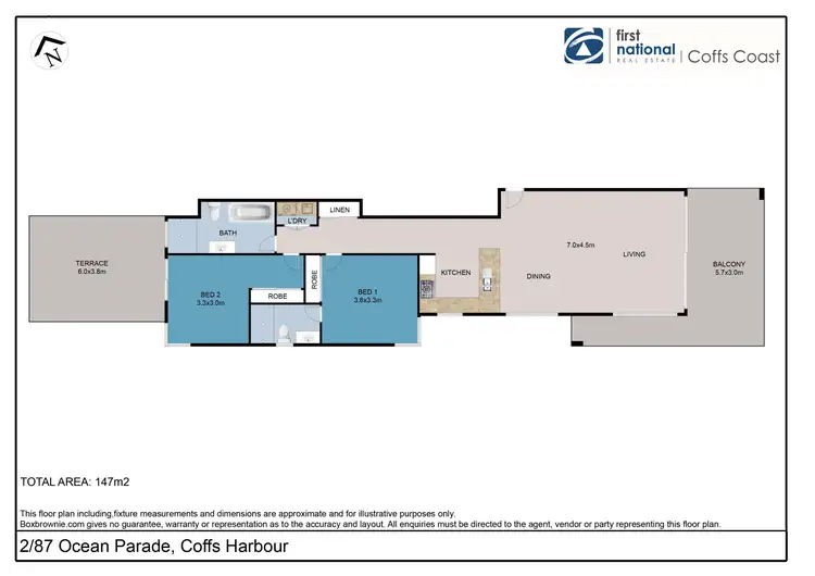 Floorplan of Homely apartment listing, 2/87 Ocean Parade, Coffs Harbour NSW 2450