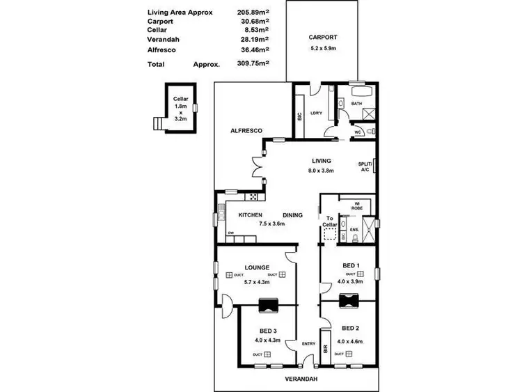 Floorplan of Homely house listing, 43 Buller Terrace, Cheltenham SA 5014