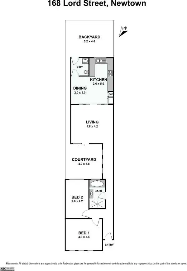 Floorplan of Homely terrace listing, 168 Lord Street, Newtown NSW 2042