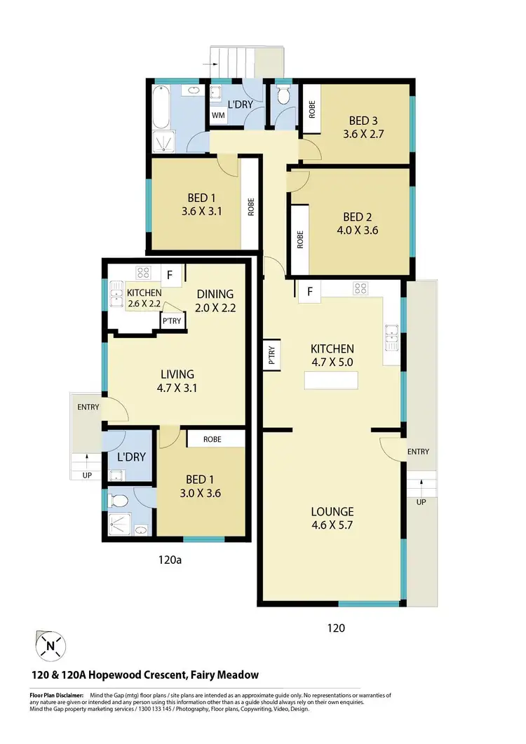 Floorplan of Homely semi-detached listing, 120 & 120a Hopewood Crescent, Fairy Meadow NSW 2519