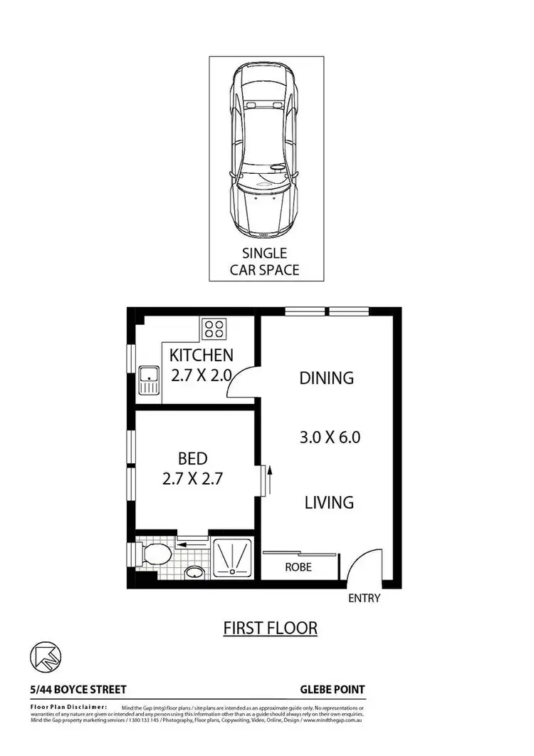 Floorplan of Homely apartment listing, 5/44 Boyce Street, Glebe NSW 2037