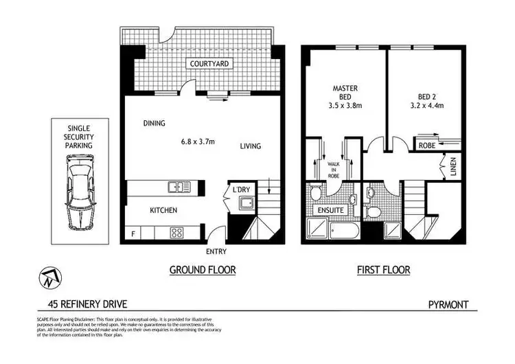 Floorplan of Homely apartment listing, 45 Refinery Drive, Pyrmont NSW 2009