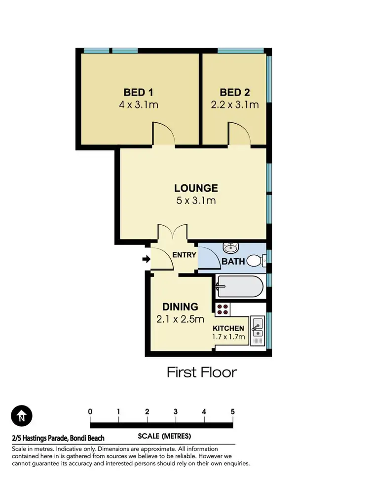 Floorplan of Homely apartment listing, 2/5 Hastings Parade, North Bondi NSW 2026