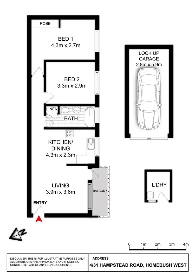 Floorplan of Homely unit listing, 4/31-33 Hampstead Road, Homebush West NSW 2140
