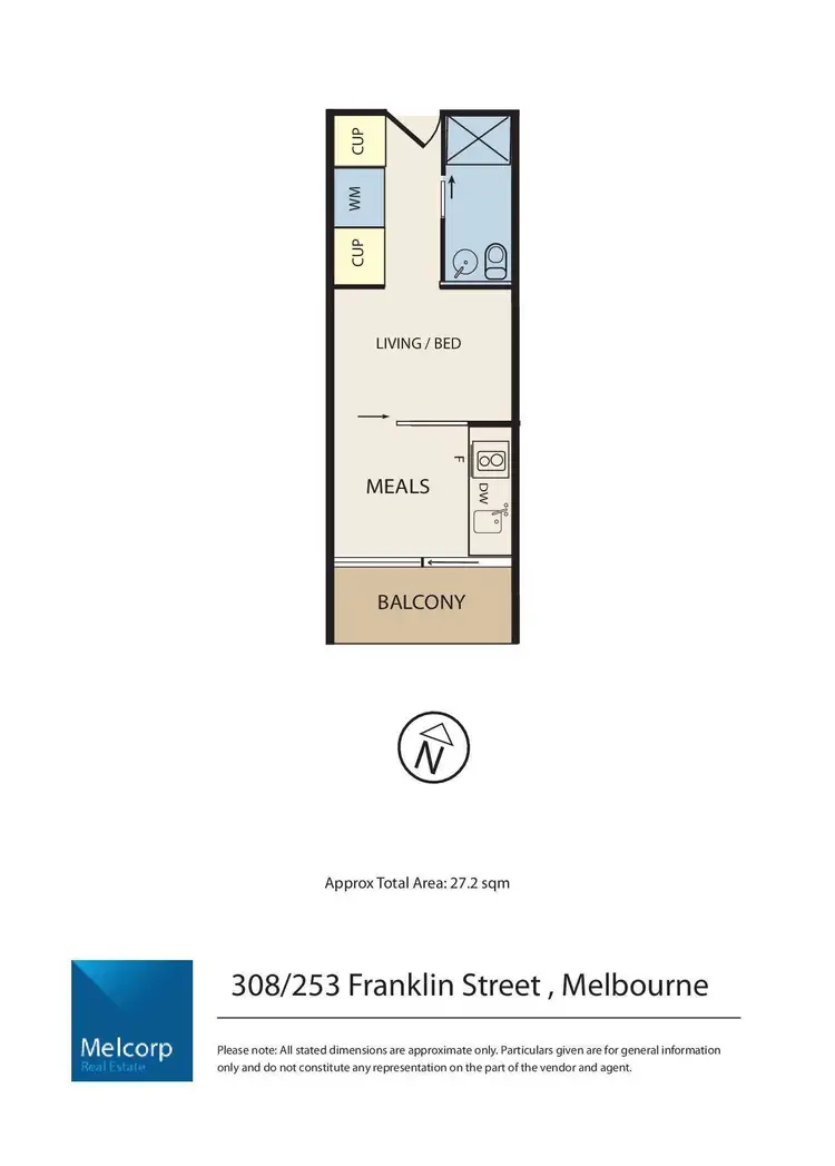 Floorplan of Homely apartment listing, 308/253 Franklin Street, Melbourne VIC 3000