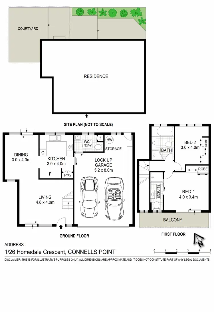Floorplan of Homely townhouse listing, 1/26 Homedale Crescent, Connells Point NSW 2221
