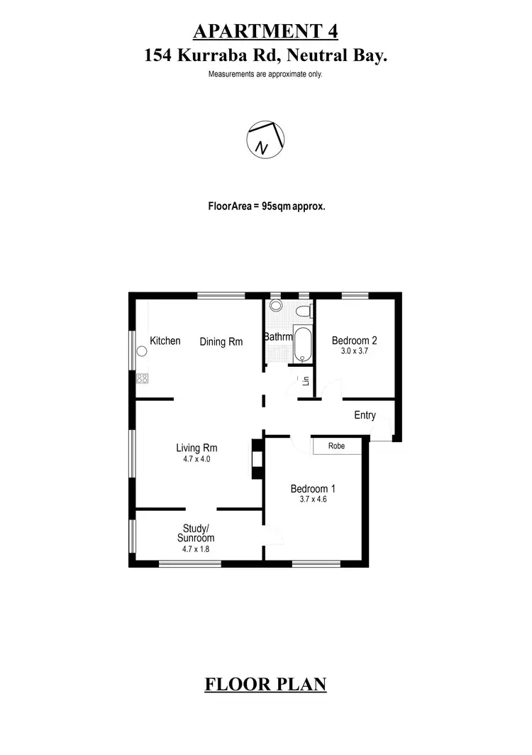 Floorplan of Homely apartment listing, 4/154 Kurraba Road, Neutral Bay NSW 2089