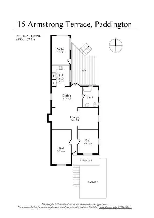 Floorplan of Homely house listing, 15 Armstrong Terrace, Paddington QLD 4064