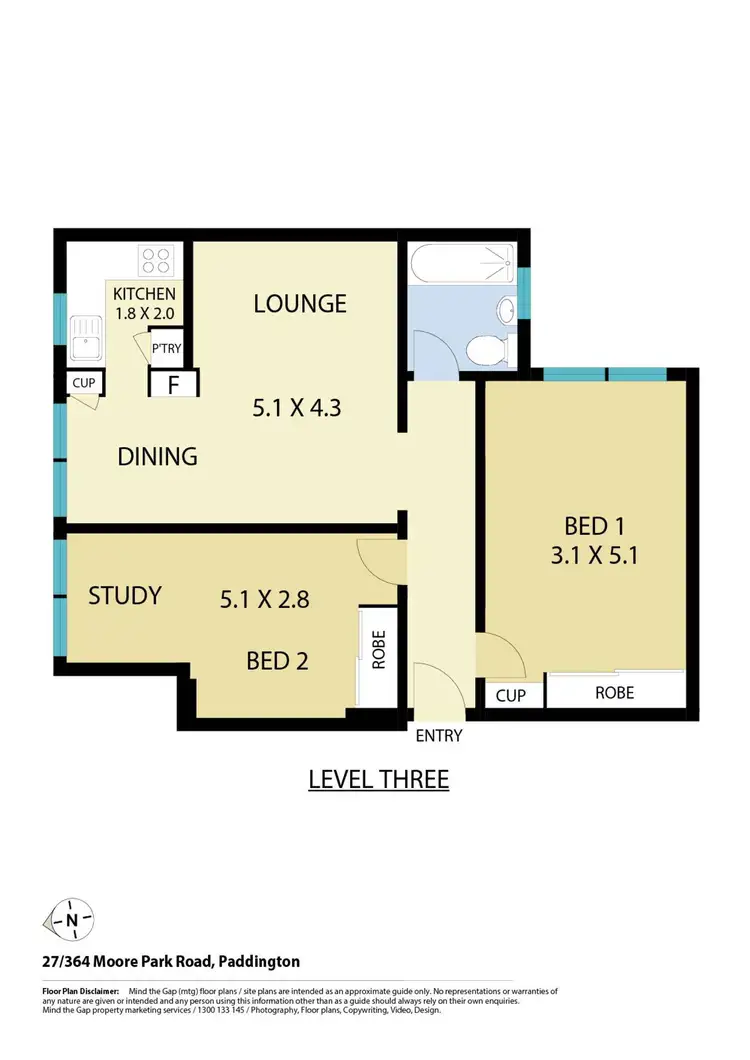 Floorplan of Homely apartment listing, 24/364 Moore Park Road, Paddington NSW 2021