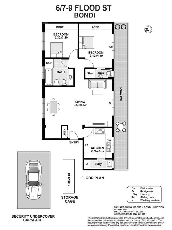 Floorplan of Homely apartment listing, 6/7-9 Flood Street, Bondi NSW 2026