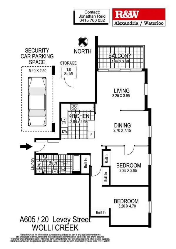 Floorplan of Homely apartment listing, 605/20 Levey Street, Wolli Creek NSW 2205