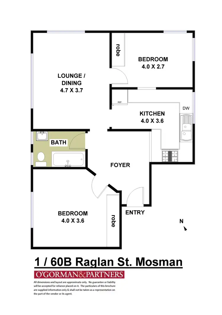 Floorplan of Homely apartment listing, 1/60b Raglan Street, Mosman NSW 2088