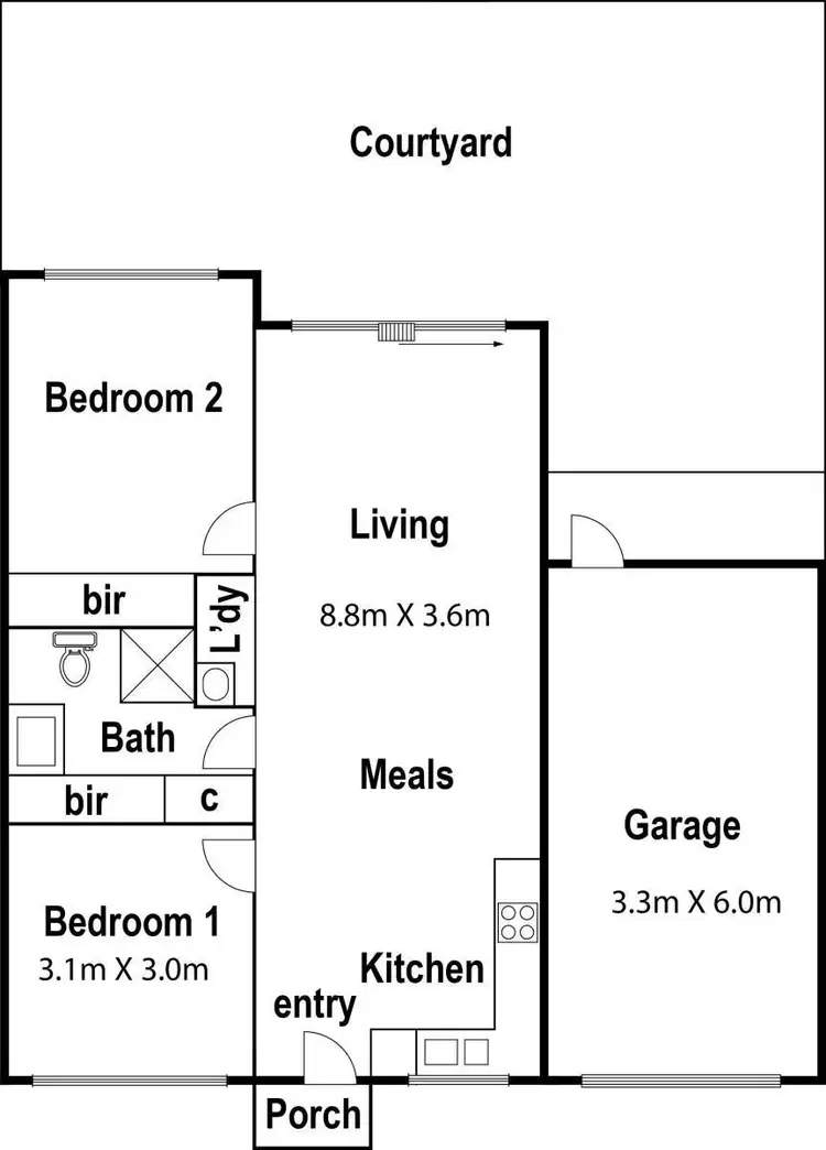 Floorplan of Homely unit listing, 2/14 Ludeman Court, Reservoir VIC 3073