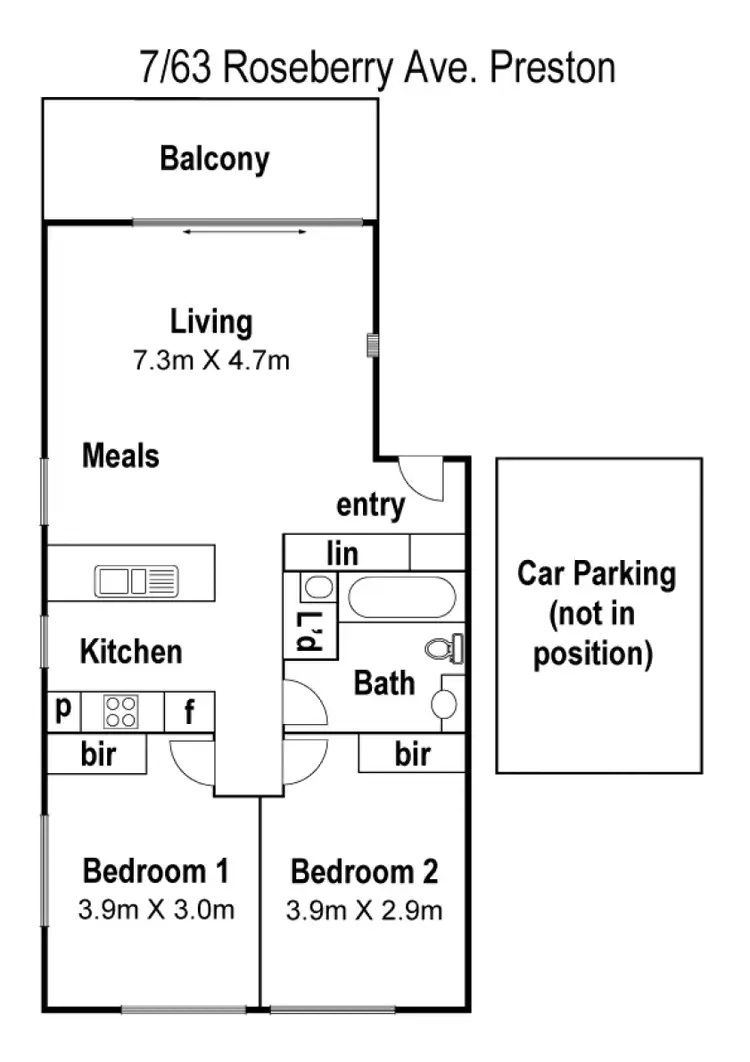 Floorplan of Homely apartment listing, 7/63-65 Roseberry Avenue, Preston VIC 3072