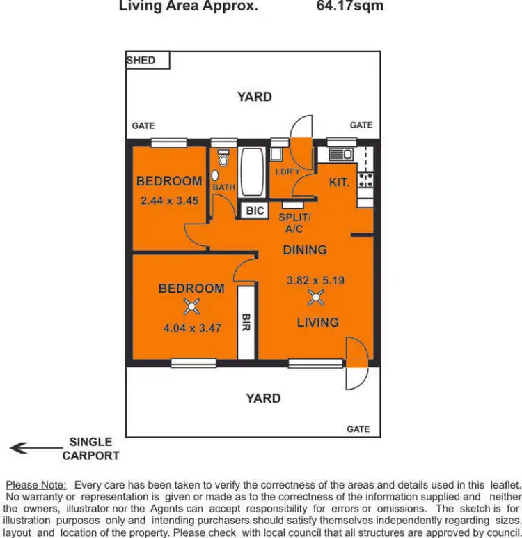 Floorplan of Homely unit listing, 3/1 Halsey Road, Fulham SA 5024