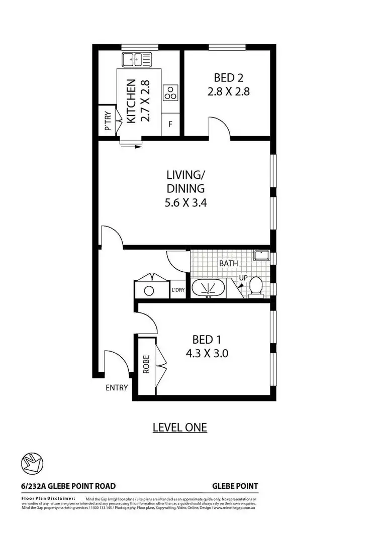 Floorplan of Homely apartment listing, 6/232a Glebe Point Road, Glebe NSW 2037