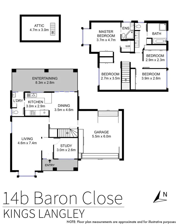 Floorplan of Homely semi-detached listing, 14B Baron Close, Kings Langley NSW 2147