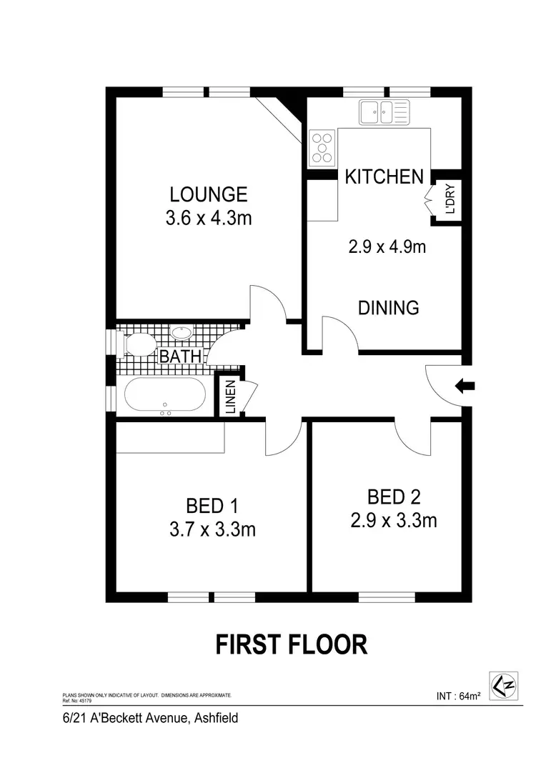 Floorplan of Homely unit listing, 6/21 A'beckett Avenue, Ashfield NSW 2131