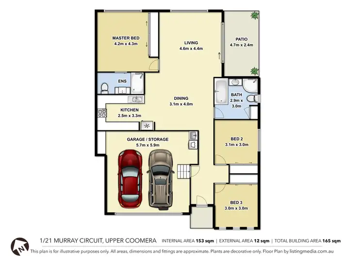 Floorplan of Homely townhouse listing, 1/21 Murray Circuit, Upper Coomera QLD 4209