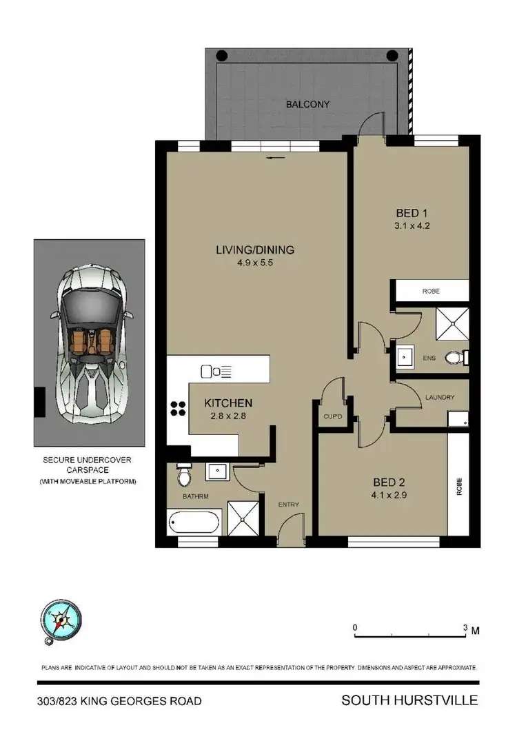 Floorplan of Homely apartment listing, 303/823 King georges Road, South Hurstville NSW 2221