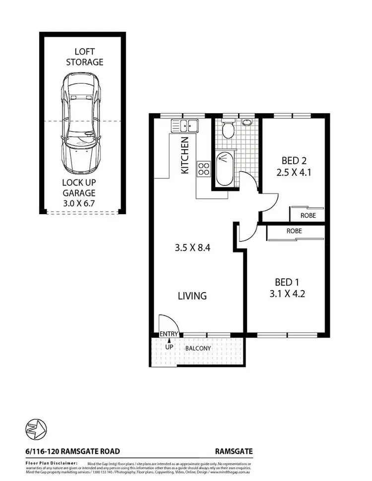 Floorplan of Homely unit listing, 6/116-120 Ramsgate Road, Ramsgate NSW 2217